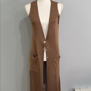 Zara Brown Goldish long cardigan
with Pockets